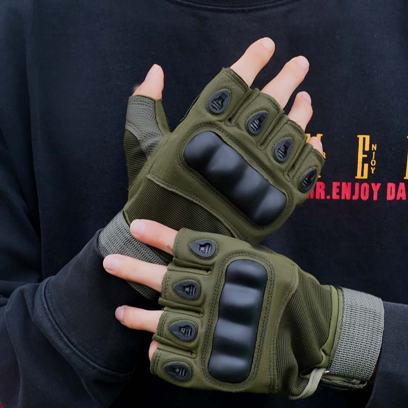 Cyclo Gear - 屋外戦術手袋ハーフフィンガーペイントボールエアソフトショットハント戦闘滑り止め男性自転車フルフィンガーグローブ保護具