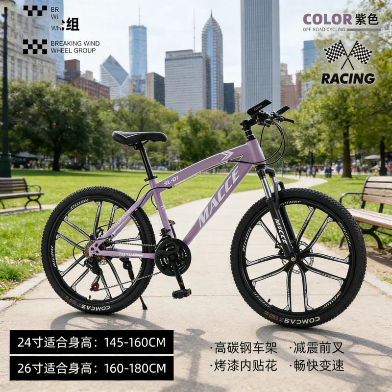 Cycling Low Gear - パープル 10 スピード ハイエンド マウンテン バイク