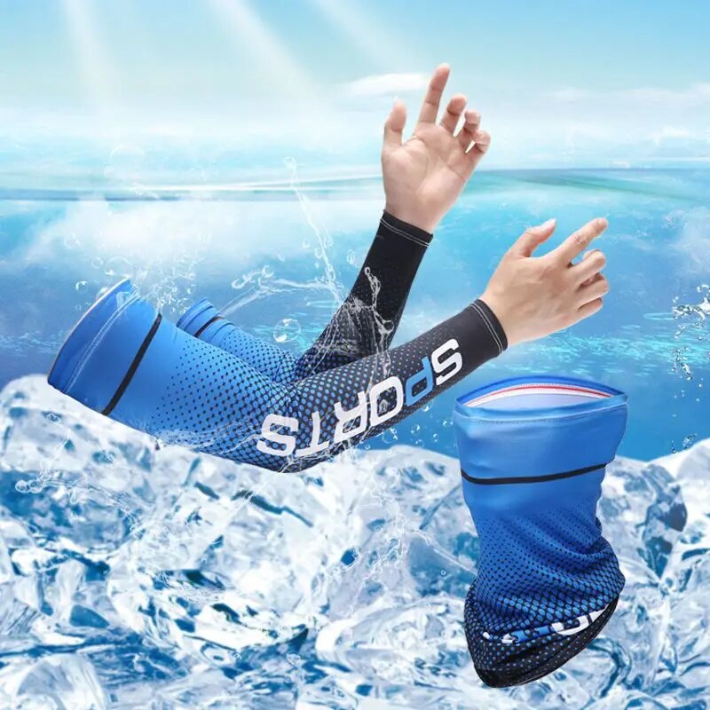 Cycling Glove - 2個セットサンUV保護ロング手袋ハンドプロテクターカバーアームスリーブアイスシルクスリーブ屋外アームクールスポーツサイクリング