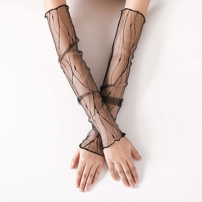Cycling Glove - 女性用メッシュスリーブ,長袖サイクリング,レース,ハーフフィンガー,日焼け止め,アウトドア用,夏用