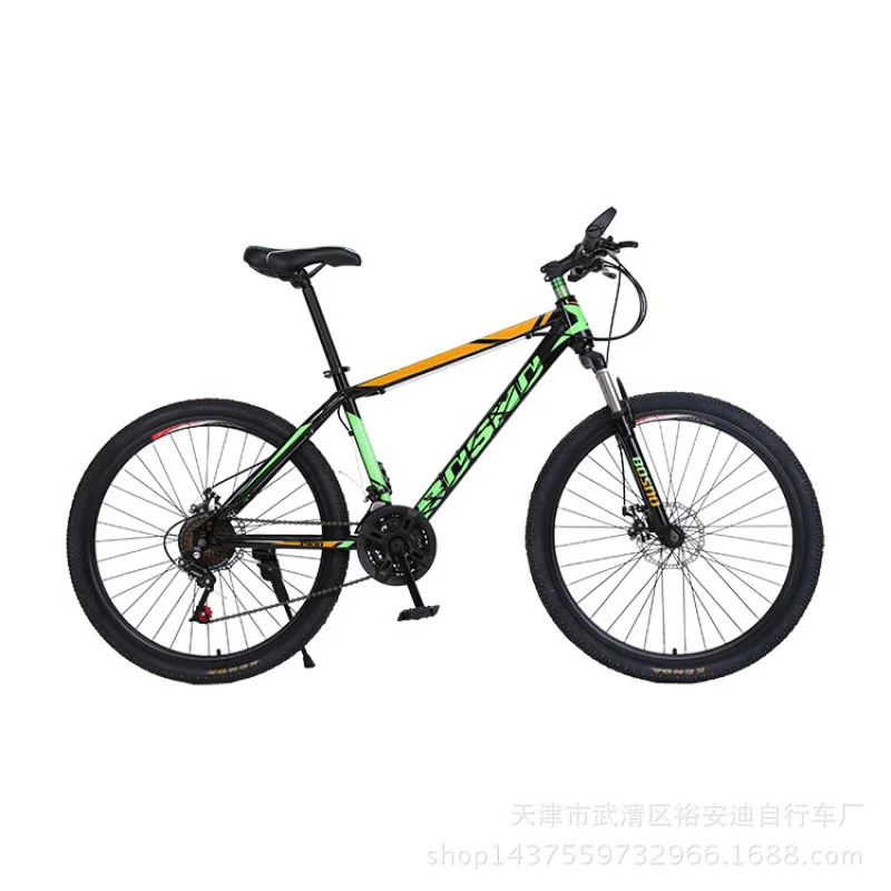 Cycling Low Gear - 26インチ21速大人用マウンテンバイク、前後ディスクブレーキ、サスペンション付き、オフロードサイクリング輸出モデル