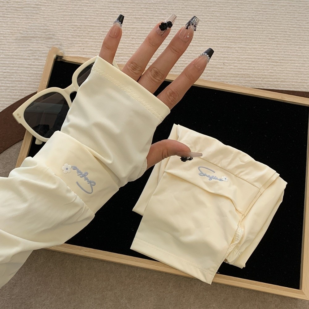 花柄刺繍入りロングアイスシルクスリーブアームプロテクター、伸 - Cycling Glove のレビューと価格