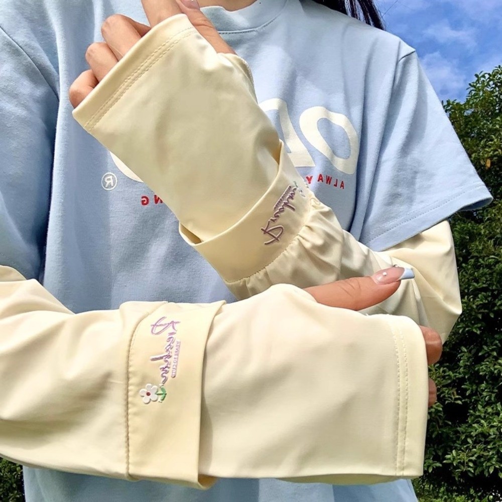花柄刺繍入りロングアイスシルクスリーブアームプロテクター、伸 - Cycling Glove のレビューと価格