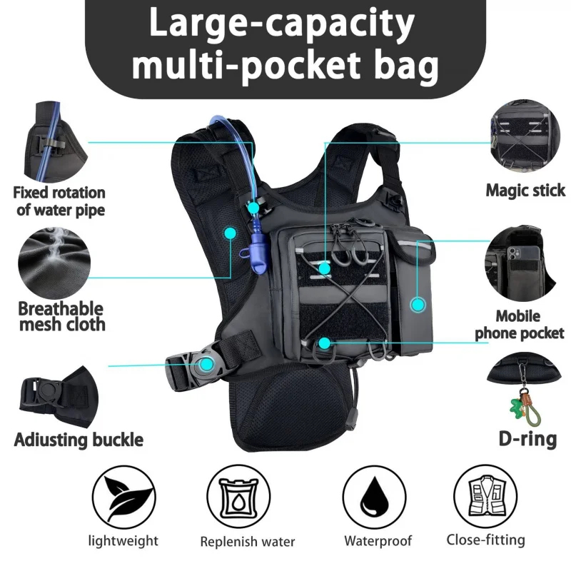 ​ 高品質タクティカルベストチェストバッグ、2Lウォーターブ - Cycling High Gear のレビューと価格