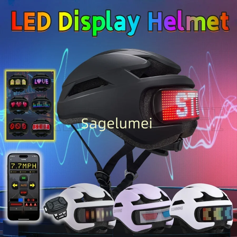 大人用LEDディスプレイ搭載テールライト、スマートアプリ制御 - Aero Cycling Helmet のレビューと価格