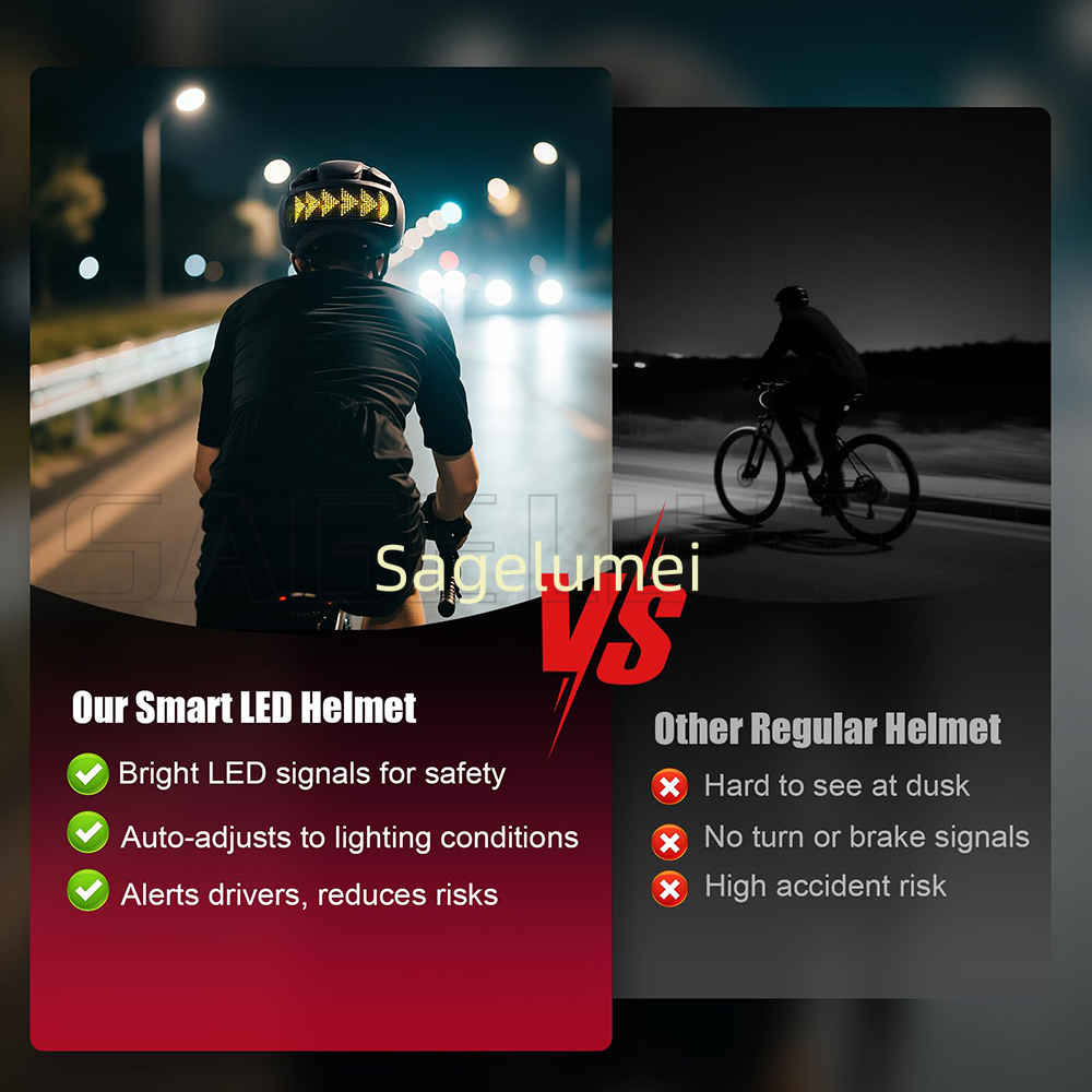 大人用LEDディスプレイ搭載テールライト、スマートアプリ制御 - Aero Cycling Helmet のレビューと価格