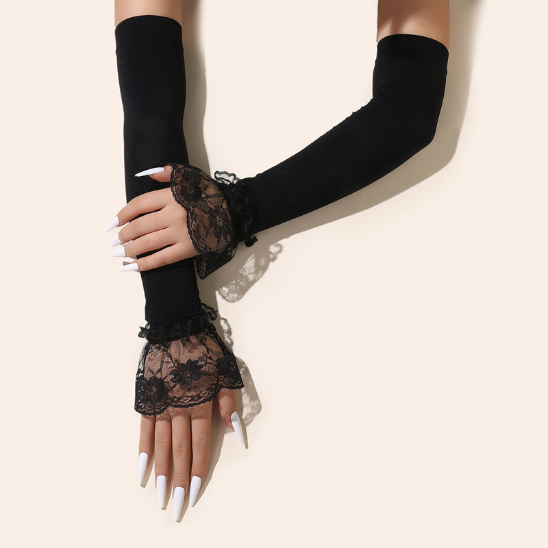 ファッションロングレースアームスリーブ夏の日焼け止め指なし手 - Cycling Glove のレビューと価格